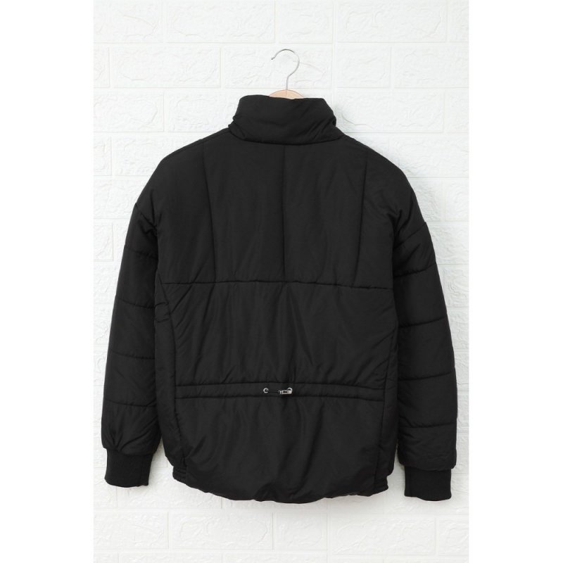 Black Holly Pocketed Puffer Jacket