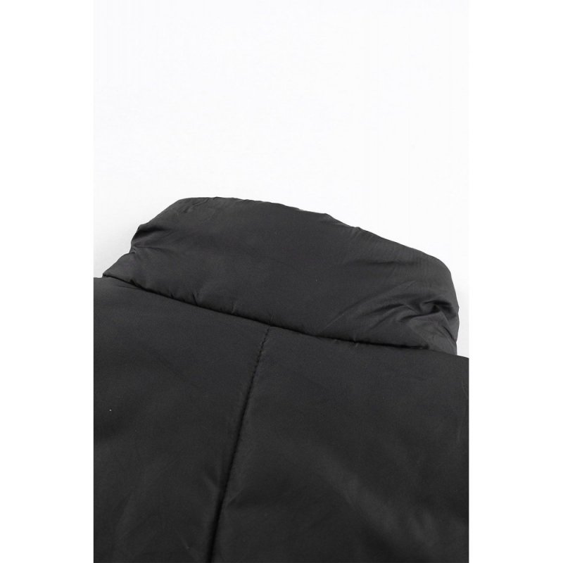 Black Holly Pocketed Puffer Jacket