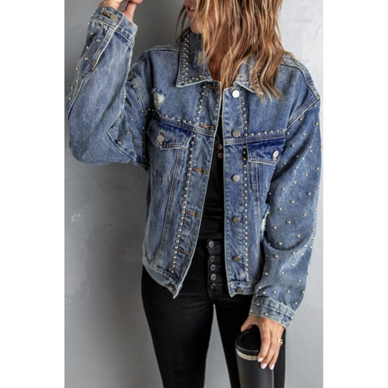 Rivet Pocket Button-up Denim Jacket - from category Jackets & Coats