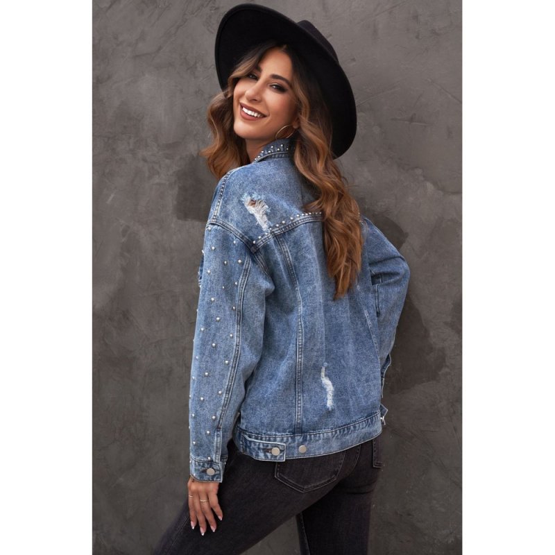 Rivet Pocket Button-up Denim Jacket - from category Jackets & Coats