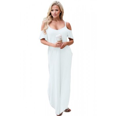 White Sassy Open Shoulder Maxi Dress - from category Maxi Dresses