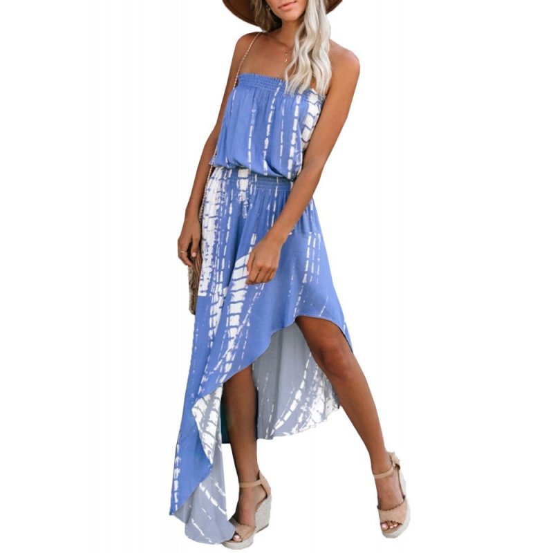 Marine Strapless Tie Dye Asymmetrical Dress - from category Maxi Dresses