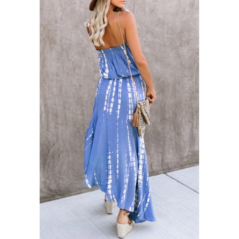 Marine Strapless Tie Dye Asymmetrical Dress - from category Maxi Dresses