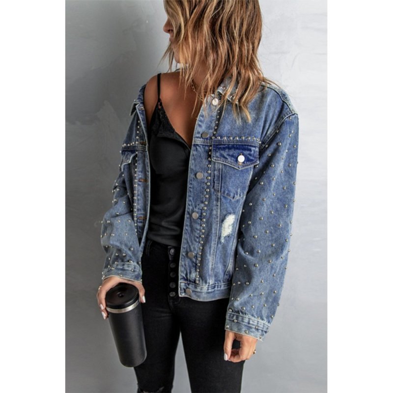 Rivet Pocket Button-up Denim Jacket - from category Jackets & Coats