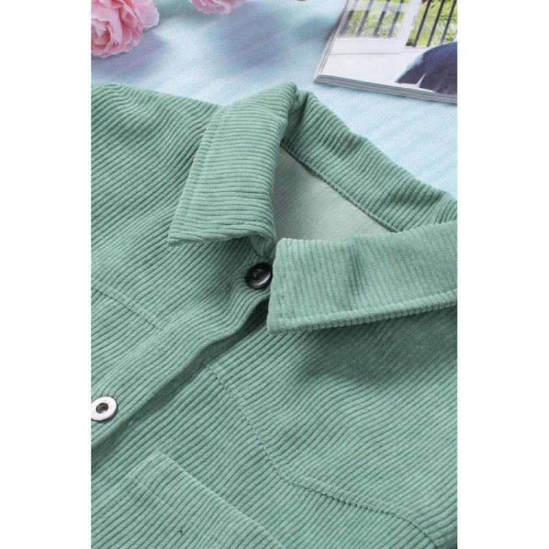 Green Pocket Buttons Corduroy Jacket - from category Jackets & Coats