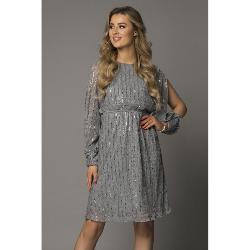 Gray Sequin Split Sleeve Midi Dress - from category Midi Dresses