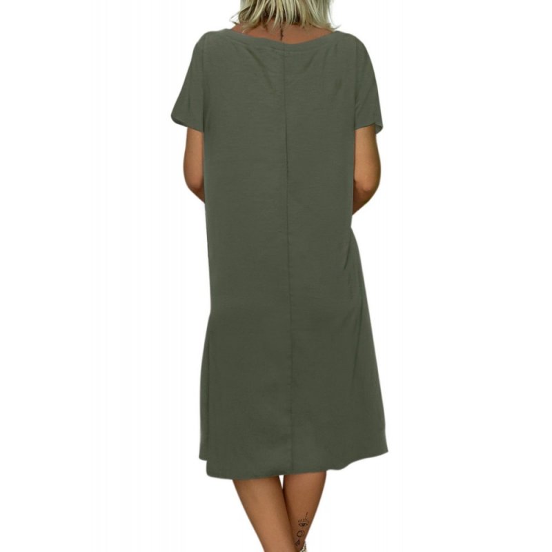 Green Summer Tribal Print V-Neck Shift Casual Dress - from category Midi Dresses